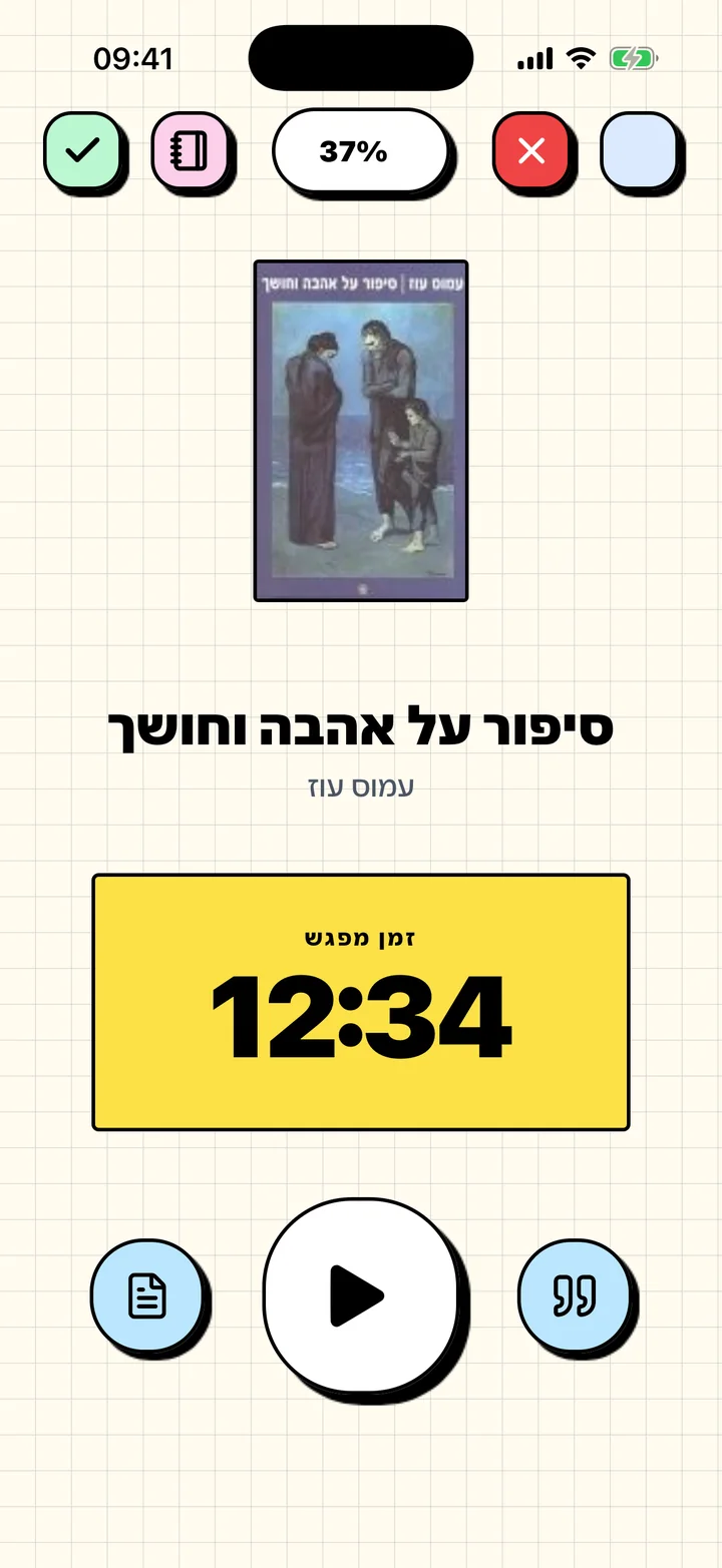 טיימר הקריאה של Chugs מודד מפגש קריאה בספר הנוכחי